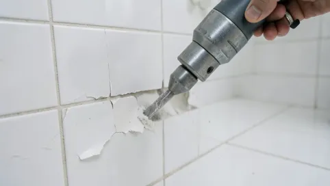 jak skuć płytki bez kurzu