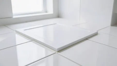 montaż brodzika z konglomeratu na płytkach