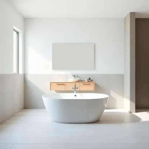 Płytki do połowy łazienki jak wykończyć