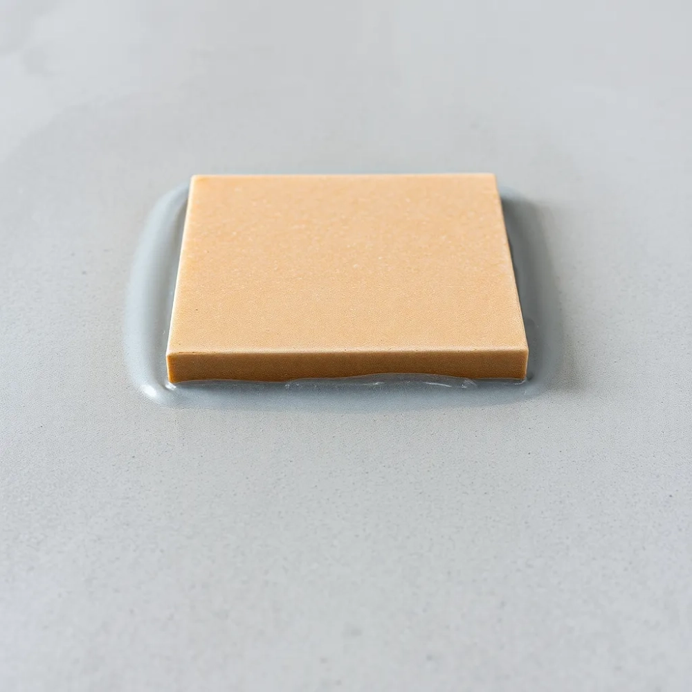 Wysokość płytki z klejem